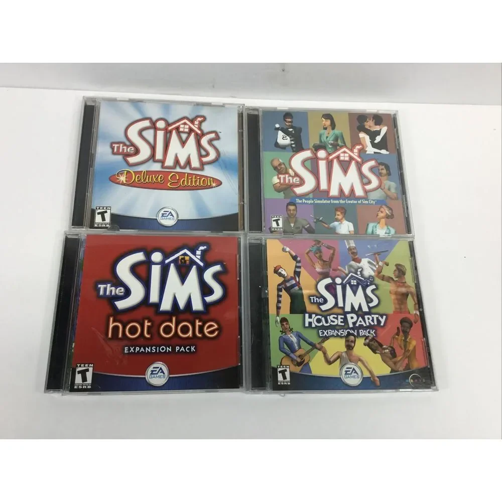 The Sims Lot Of 4 EA Games Hot Date‎ House Party The Sims The Sims Delux Edition